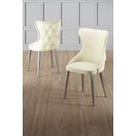 Casa si Gradina - Mobilier - Scaune si fotolii - Scaune - Set scaune (4 bucăți) Hanah Home, placaj, 45 x 46 x 91 cm, crem/chrome, 240CHR1823 - Infinity.ro