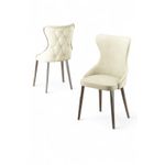 Casa si Gradina - Mobilier - Scaune si fotolii - Scaune - Set scaune (4 bucăți) Hanah Home, placaj, 45 x 46 x 91 cm, crem/chrome, 240CHR1823 - Infinity.ro
