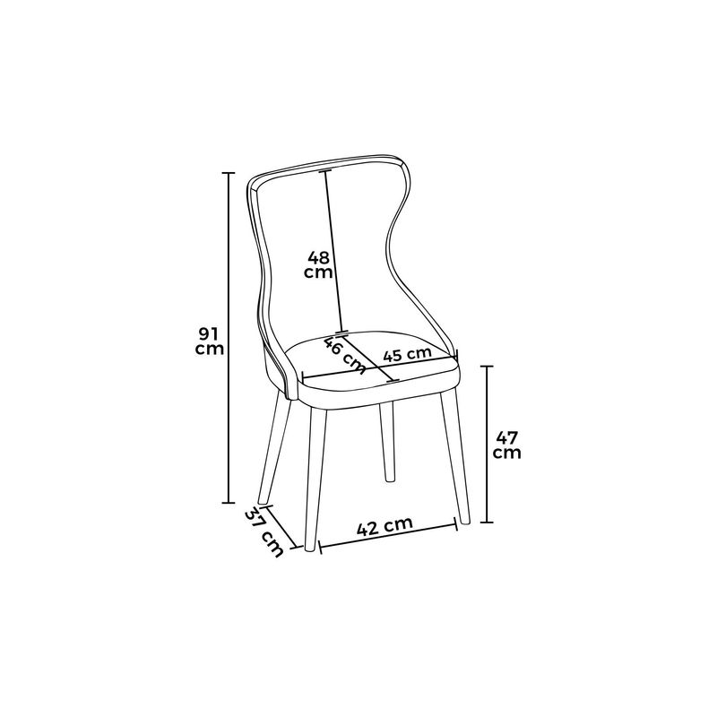 Casa si Gradina - Mobilier - Scaune si fotolii - Scaune - Set scaune (4 bucăți) Hanah Home, placaj, 45 x 46 x 91 cm, crem/chrome, 240CHR1823 - Infinity.ro