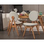 Casa si Gradina - Mobilier - Seturi de mobilier - Seturi mese si scaune - Set masă/scaune (5 bucăți) Hanah Home, MDF, 52 x 44 x 91 cm, stejar/bej, 998VOW2161 - Infinity.ro