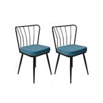 Casa si Gradina - Mobilier - Scaune si fotolii - Scaune - Set scaune (2 bucăți) Hanah Home, PAL melaminat, 43 x 42 x 82 cm, albastru/negru, 974NMB1725 - Infinity.ro