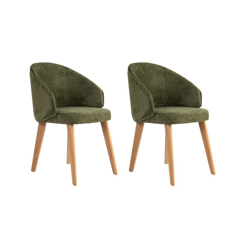 Casa si Gradina - Mobilier - Scaune si fotolii - Scaune - Set scaune (2 bucăți) Hanah Home, lemn, 48 x 58 x 86 cm, verde/deschis stejar, 566WYL1108 - Infinity.ro
