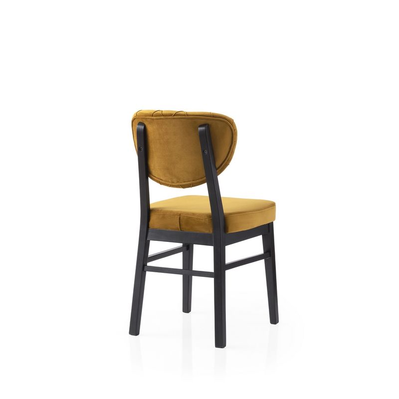 Casa si Gradina - Mobilier - Scaune si fotolii - Scaune - Set scaune (2 bucăți) Hanah Home, PAL melaminat, 47 x 52 x 88 cm, negru/muștar, 974NMB1889 - Infinity.ro