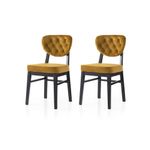 Casa si Gradina - Mobilier - Scaune si fotolii - Scaune - Set scaune (2 bucăți) Hanah Home, PAL melaminat, 47 x 52 x 88 cm, negru/muștar, 974NMB1889 - Infinity.ro