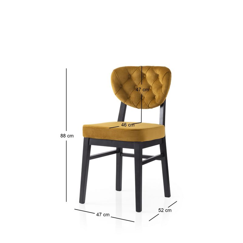 Casa si Gradina - Mobilier - Scaune si fotolii - Scaune - Set scaune (2 bucăți) Hanah Home, PAL melaminat, 47 x 52 x 88 cm, negru/muștar, 974NMB1889 - Infinity.ro