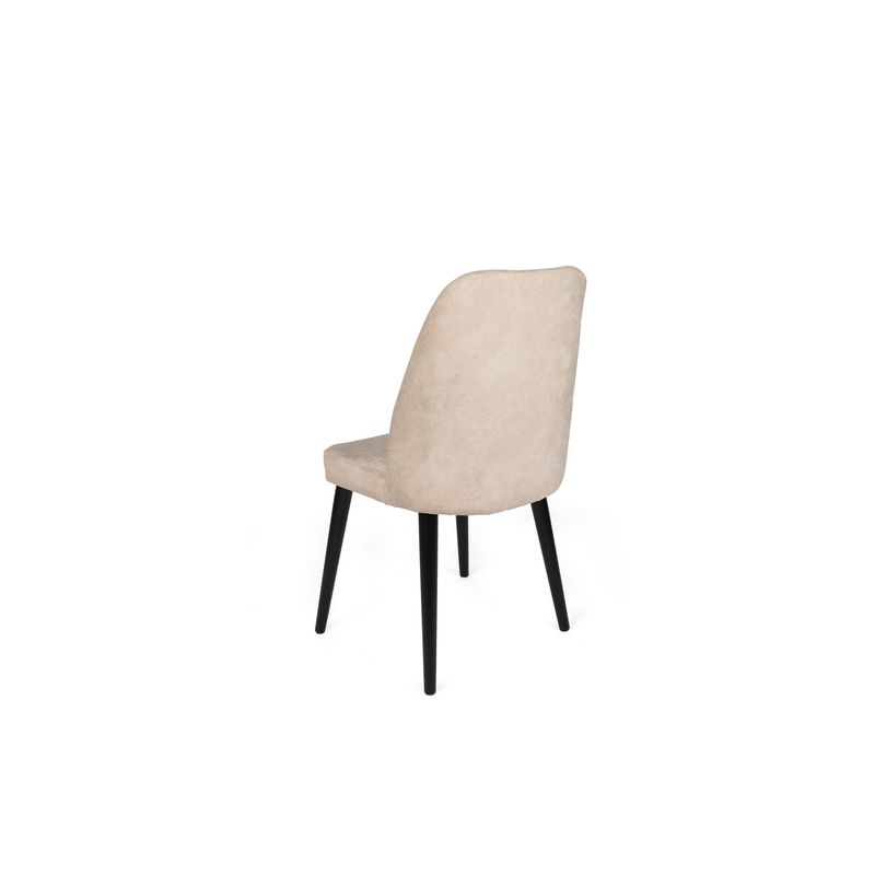 Casa si Gradina - Mobilier - Scaune si fotolii - Scaune - Set scaune (4 bucăți) Hanah Home, catifea, 50 x 49 x 90 cm, bej/negru, 974NMB1577 - Infinity.ro