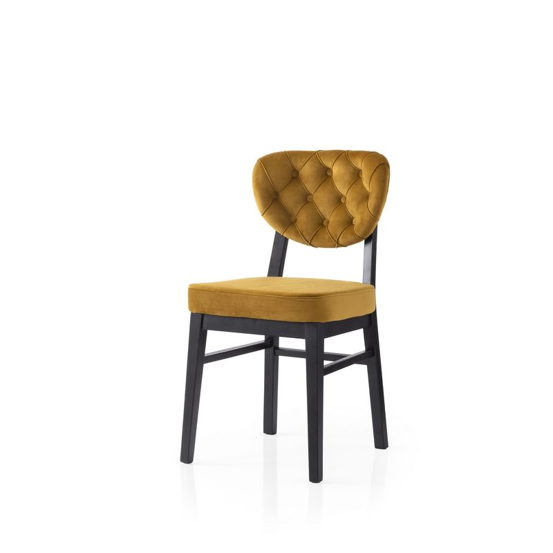 Casa si Gradina - Mobilier - Scaune si fotolii - Scaune - Set scaune (2 bucăți) Hanah Home, PAL melaminat, 47 x 52 x 88 cm, negru/muștar, 974NMB1889 - Infinity.ro