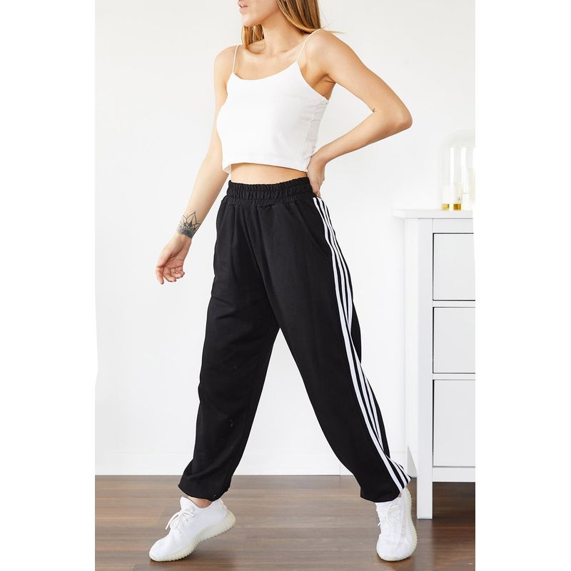 Fashion, accesorii si bijuterii - Femei - Imbracaminte femei - Pantaloni femei - Pantaloni trening femei Jumeon, 30% bumbac și 70% poliester, negru, 215XHN1133 - S - Infinity.ro