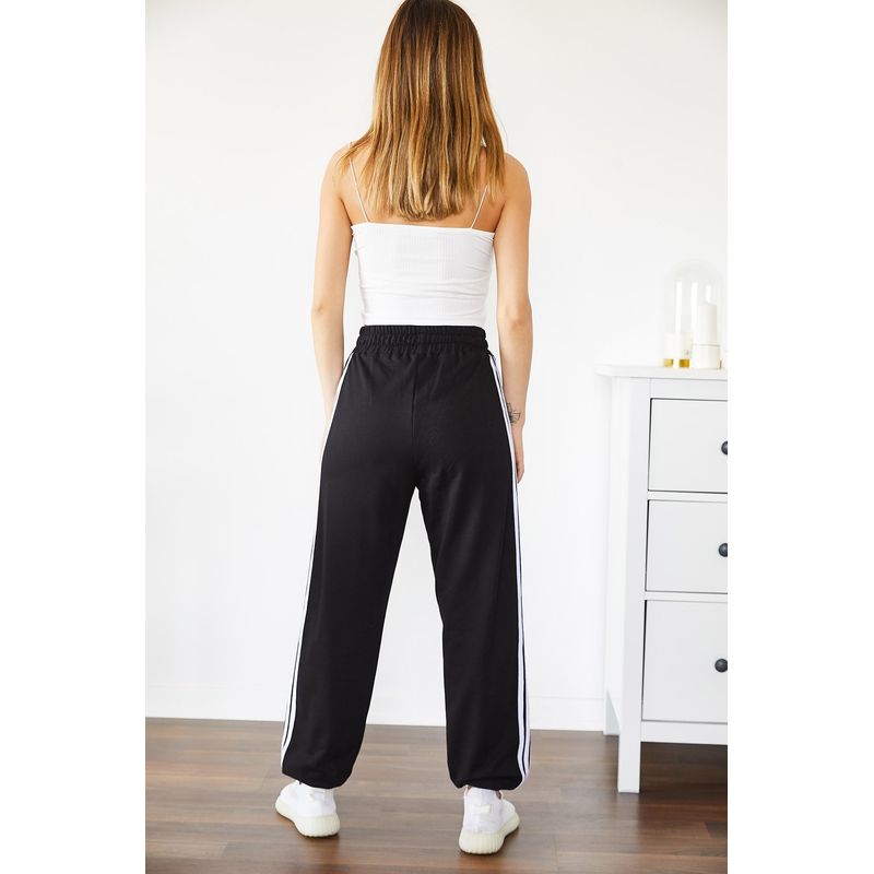 Fashion, accesorii si bijuterii - Femei - Imbracaminte femei - Pantaloni femei - Pantaloni trening femei Jumeon, 30% bumbac și 70% poliester, negru, 215XHN1133 - S - Infinity.ro