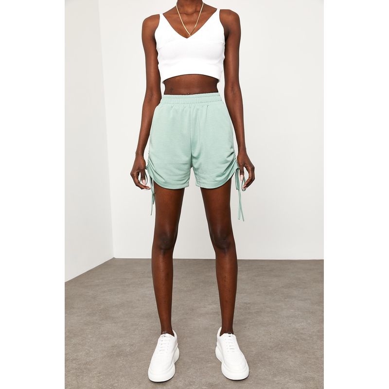 Fashion, accesorii si bijuterii - Femei - Imbracaminte femei - Pantaloni femei - Pantaloni scurți femei Jumeon, 65% bumbac, albastru, 215XHN1321 - S - Infinity.ro