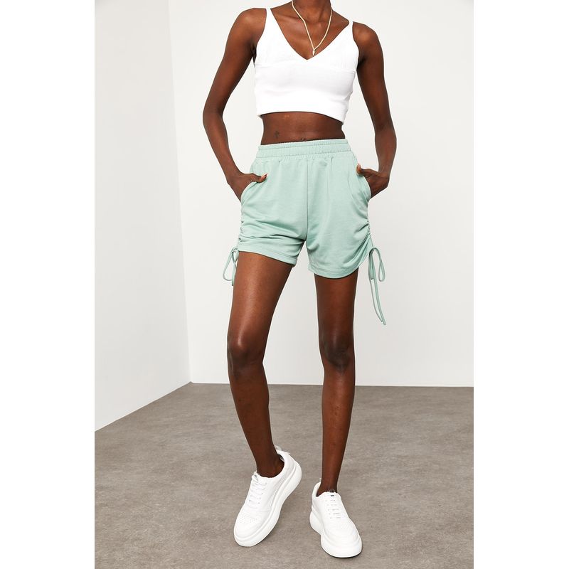 Fashion, accesorii si bijuterii - Femei - Imbracaminte femei - Pantaloni femei - Pantaloni scurți femei Jumeon, 65% bumbac, albastru, 215XHN1321 - S - Infinity.ro