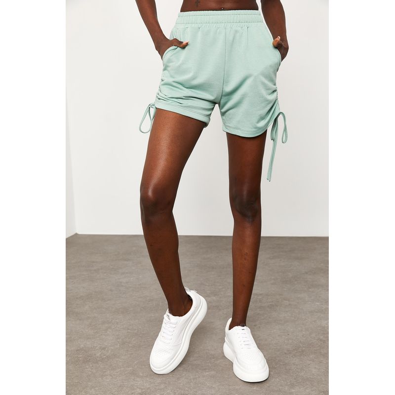Fashion, accesorii si bijuterii - Femei - Imbracaminte femei - Pantaloni femei - Pantaloni scurți femei Jumeon, 65% bumbac, albastru, 215XHN1321 - S - Infinity.ro