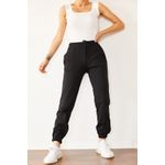 Fashion, accesorii si bijuterii - Femei - Imbracaminte femei - Pantaloni femei - Pantaloni trening femei Jumeon, 100% bumbac, negru, 215XHN1163 - S - Infinity.ro