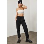 Fashion, accesorii si bijuterii - Femei - Imbracaminte femei - Pantaloni femei - Pantaloni trening femei Jumeon, 100% bumbac, negru, 215XHN1163 - S - Infinity.ro