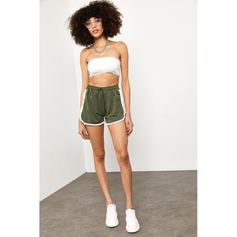 Fashion, accesorii si bijuterii - Femei - Imbracaminte femei - Pantaloni femei - Pantaloni scurți femei Jumeon, 70% bumbac și 30% poliester, kaki, 215XHN1334 - S - Infinity.ro