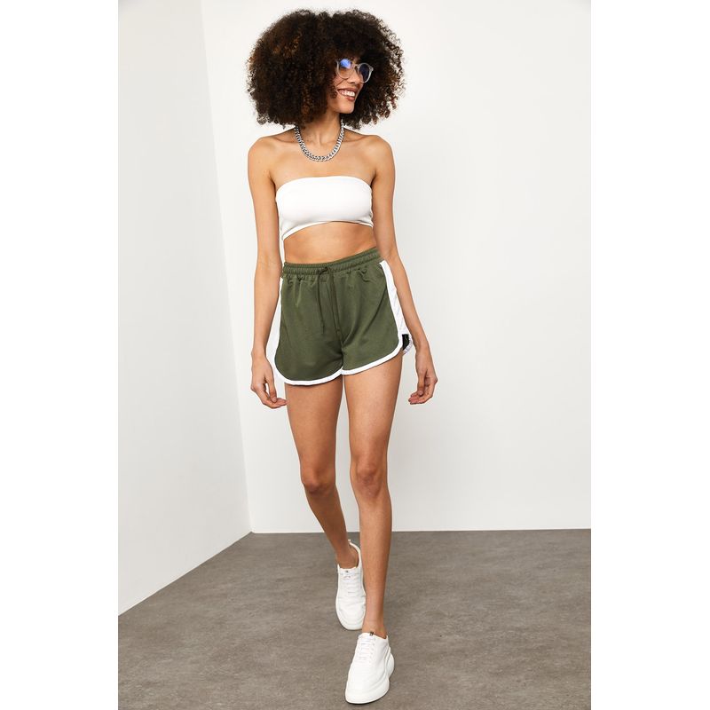 Fashion, accesorii si bijuterii - Femei - Imbracaminte femei - Pantaloni femei - Pantaloni scurți femei Jumeon, 70% bumbac și 30% poliester, kaki, 215XHN1334 - S - Infinity.ro