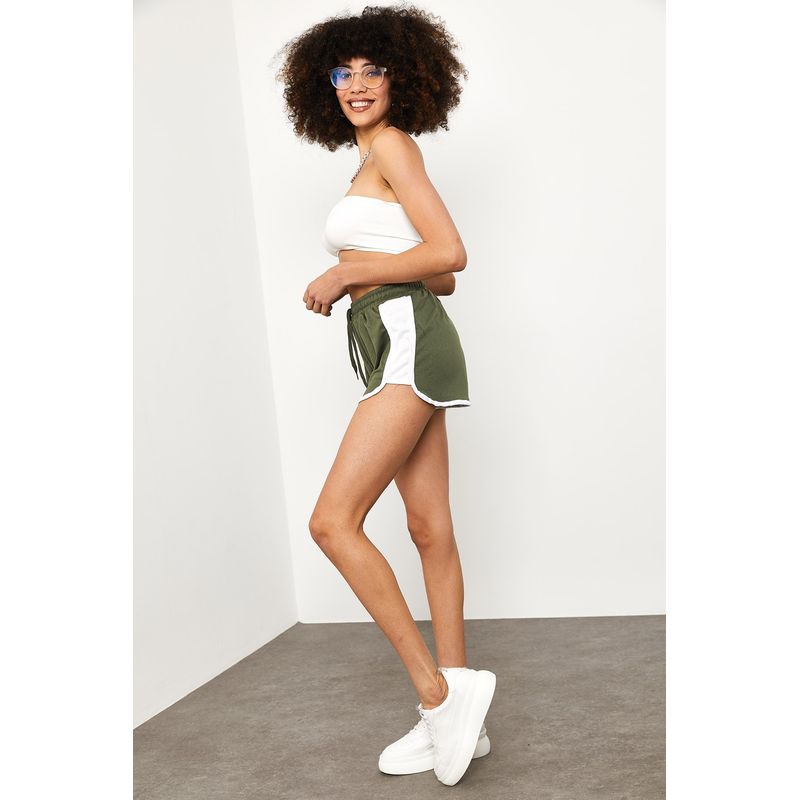 Fashion, accesorii si bijuterii - Femei - Imbracaminte femei - Pantaloni femei - Pantaloni scurți femei Jumeon, 70% bumbac și 30% poliester, kaki, 215XHN1334 - S - Infinity.ro