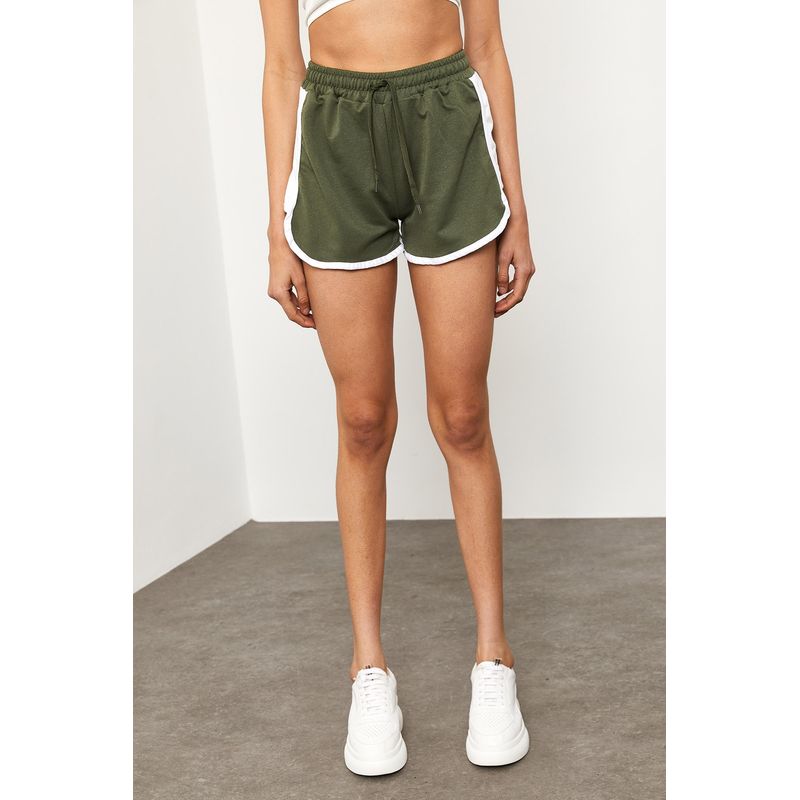 Fashion, accesorii si bijuterii - Femei - Imbracaminte femei - Pantaloni femei - Pantaloni scurți femei Jumeon, 70% bumbac și 30% poliester, kaki, 215XHN1334 - S - Infinity.ro