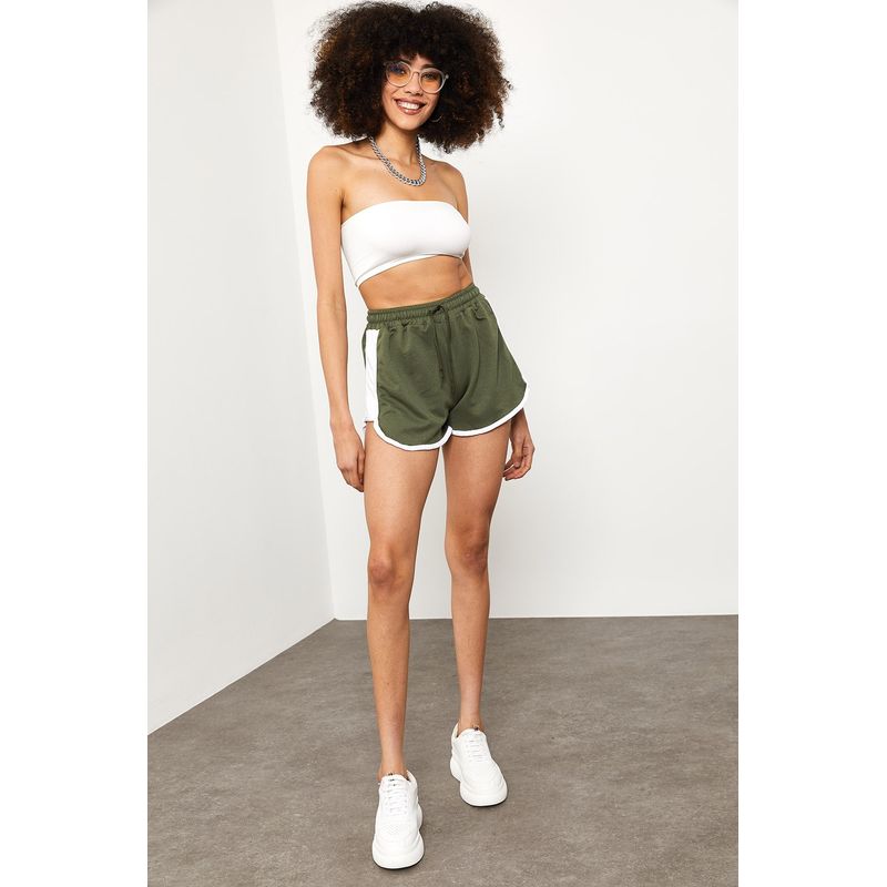 Fashion, accesorii si bijuterii - Femei - Imbracaminte femei - Pantaloni femei - Pantaloni scurți femei Jumeon, 70% bumbac și 30% poliester, kaki, 215XHN1334 - S - Infinity.ro