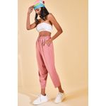 Fashion, accesorii si bijuterii - Femei - Imbracaminte femei - Pantaloni femei - Pantaloni femei Jumeon, 100% bumbac, roz pudrat, 215XHN1941 - L - Infinity.ro