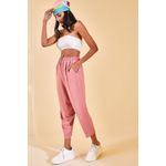 Fashion, accesorii si bijuterii - Femei - Imbracaminte femei - Pantaloni femei - Pantaloni femei Jumeon, 100% bumbac, roz pudrat, 215XHN1941 - XL - Infinity.ro