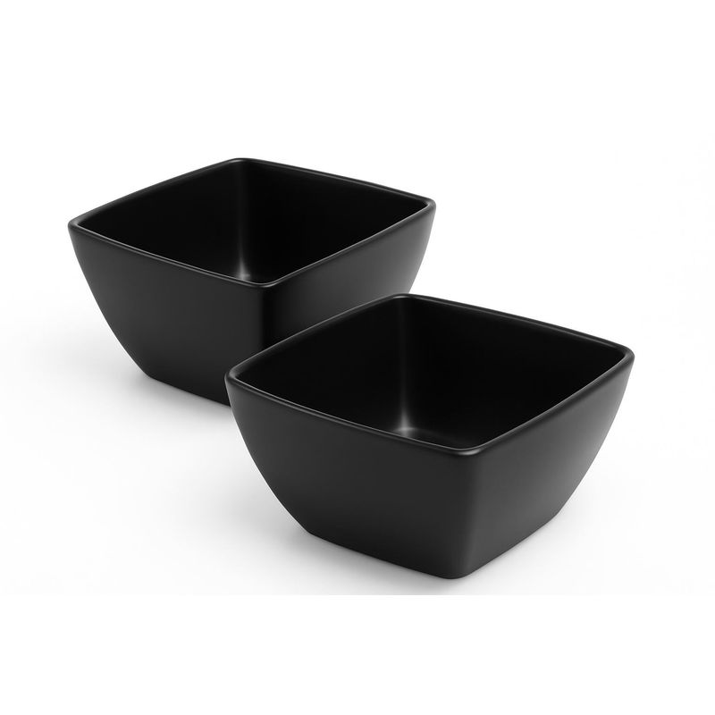 Casa si Gradina - Bucatarie si vesela - Vesela si tacamuri - Farfurii si boluri - Set boluri sticlă (2 bucăți) Hermia, sticlă, 24 x 24 x 10.7 cm, negru, 896PBH1703 - Infinity.ro