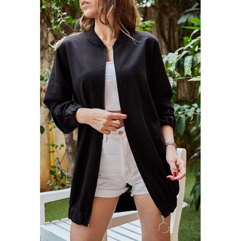 Fashion, accesorii si bijuterii - Femei - Imbracaminte femei - Hanorace femei - Hanorac femei Jumeon, 75% bumbac și 25% poliester, negru, 215XHN2682 - L - Infinity.ro