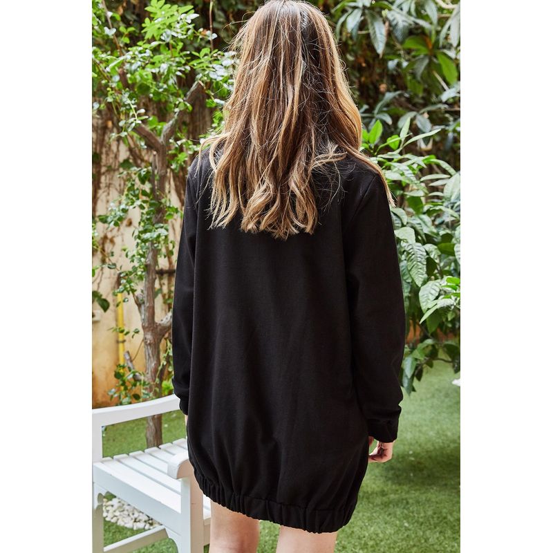 Fashion, accesorii si bijuterii - Femei - Imbracaminte femei - Hanorace femei - Hanorac femei Jumeon, 75% bumbac și 25% poliester, negru, 215XHN2682 - L - Infinity.ro