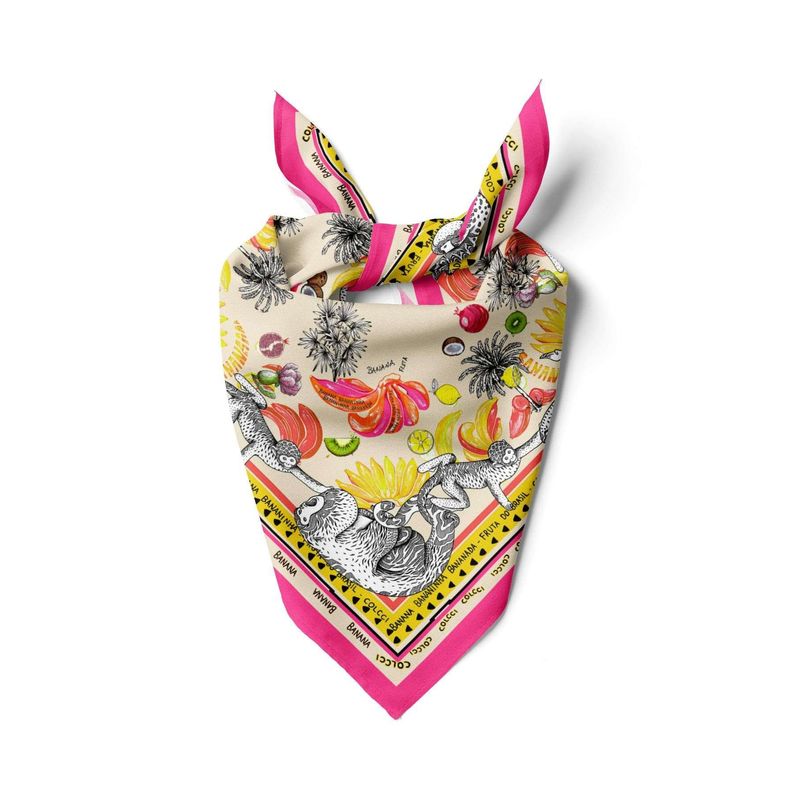 Fashion, accesorii si bijuterii - Femei - Accesorii femei - Esarfe si fulare femei - Șal Jumeon, 100% poliester, 55 x 55 cm, multicolor, 848SNF1162 - Infinity.ro