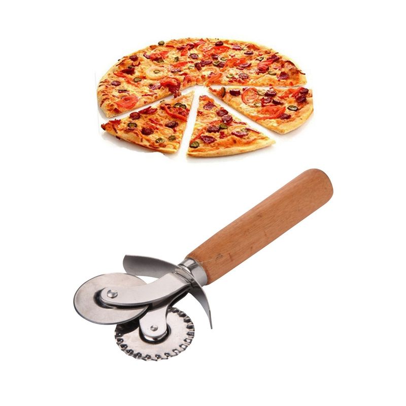 Casa si Gradina - Bucatarie si vesela - Ustensile bucatarie - Feliatoare si taietoare manuale - Tăietor pizza Hermia, lemn, 15 x 7 cm, multicolor, 196RWE3704 - Infinity.ro