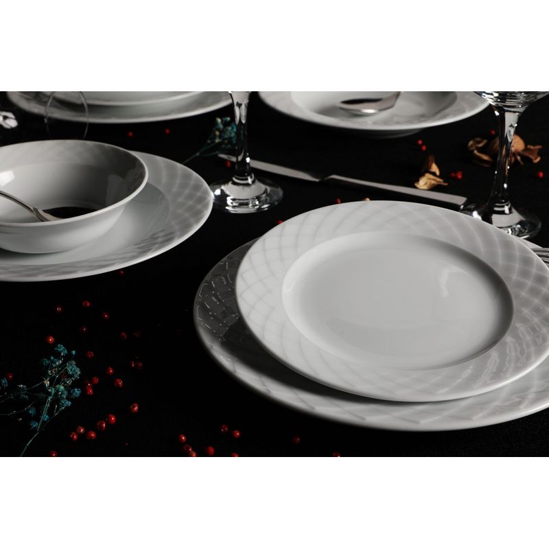 Casa si Gradina - Bucatarie si vesela - Vesela si tacamuri - Vesela pentru servire - Set veselă (24 bucăți) Hermia, porțelan, alb, 387GRP1138 - Infinity.ro