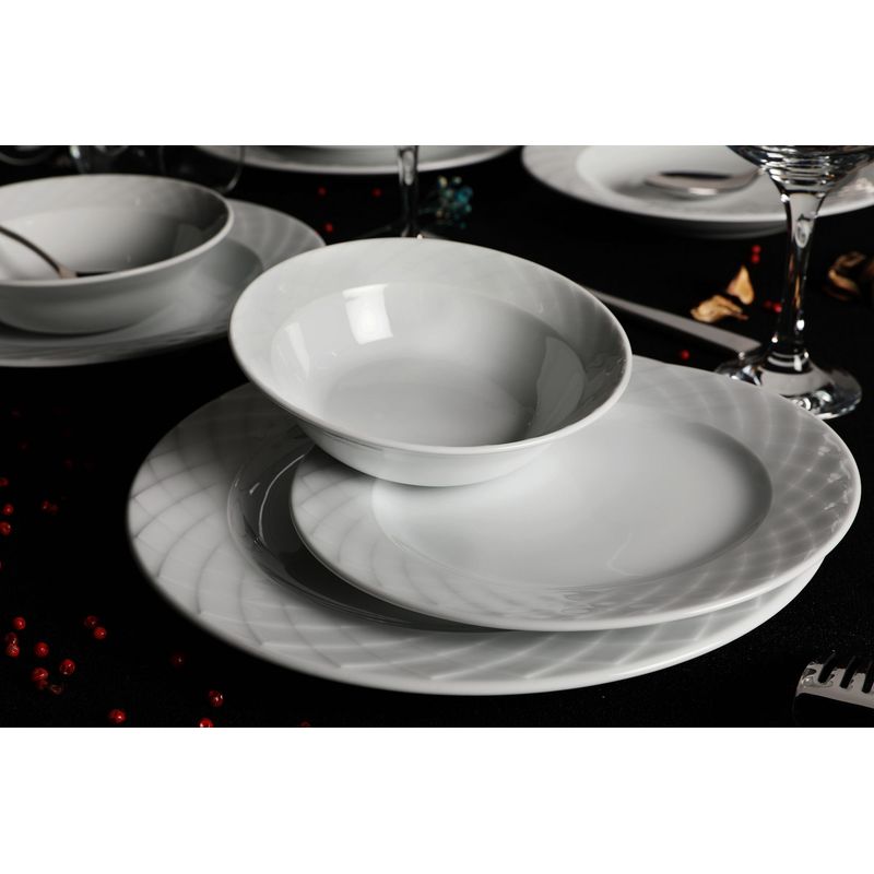 Casa si Gradina - Bucatarie si vesela - Vesela si tacamuri - Vesela pentru servire - Set veselă (24 bucăți) Hermia, porțelan, alb, 387GRP1138 - Infinity.ro