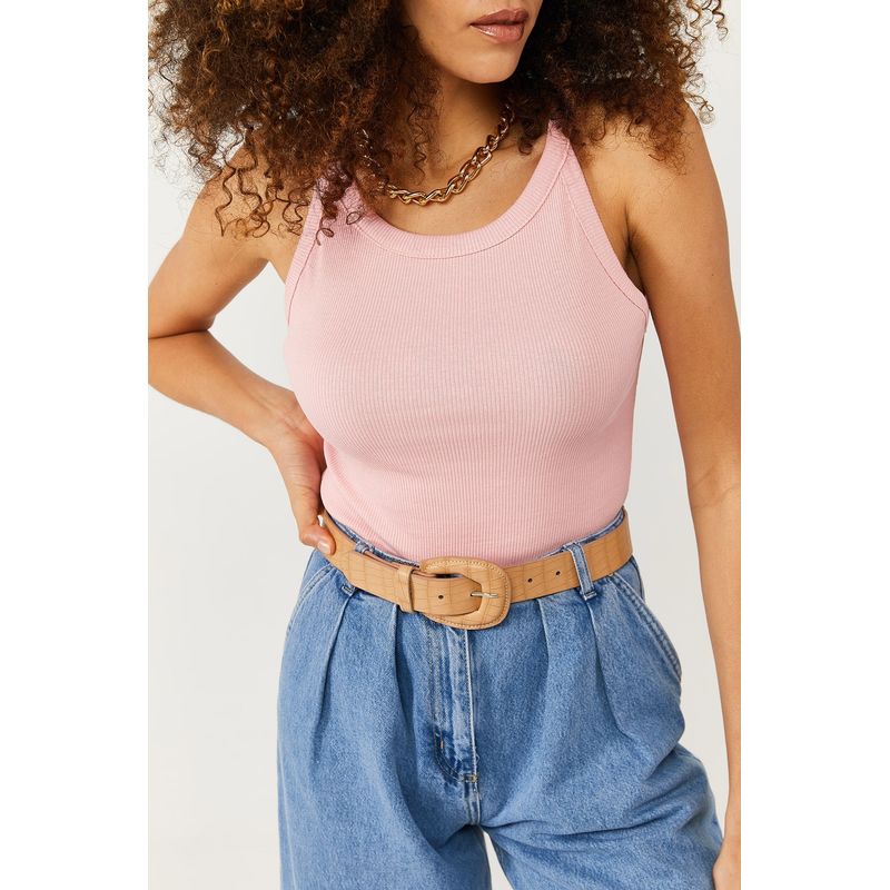 Fashion, accesorii si bijuterii - Femei - Imbracaminte femei - Camasi si bluze femei - Bluză femei Jumeon, 70% bumbac și 30% poliester, roz pudrat, 215XHN1141 - L - Infinity.ro