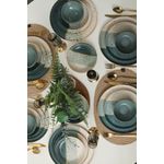 Casa si Gradina - Bucatarie si vesela - Vesela si tacamuri - Vesela pentru servire - Set veselă (24 bucăți) Hermia, ceramică vitrificată, verde și crem, 275KRM2413 - Infinity.ro