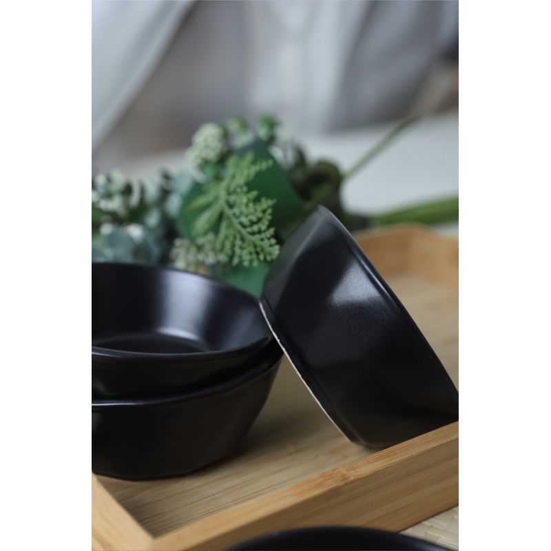 Casa si Gradina - Bucatarie si vesela - Vesela si tacamuri - Farfurii si boluri - Set boluri aperitiv (6 bucăți) Hermia, ceramică vitrificată, negru, 275KRM2429 - Infinity.ro