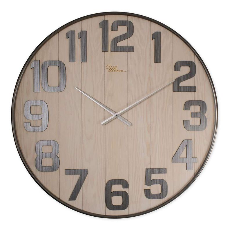 Casa si Gradina - Decoratiuni - Ceasuri - Ceas decorativ metal Wallxpert, MDF, 90 x 90 cm, lemn, 705RGL1117 - Infinity.ro