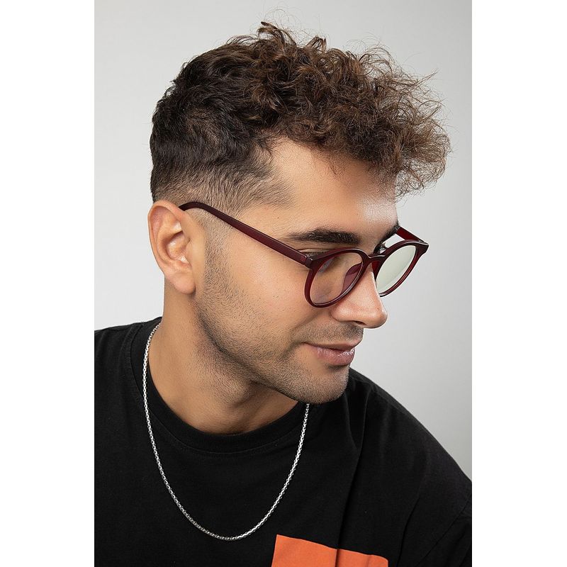 Ingrijire personala si Cosmetice - Sanatate si wellness - Optica medicala - Ochelari de vedere - Ochelari de vedere bărbați Jumeon, sticlă, 52 mm, vișiniu roșu, 761WNA1439 - Infinity.ro