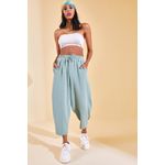 Fashion, accesorii si bijuterii - Femei - Imbracaminte femei - Pantaloni femei - Pantaloni femei Jumeon, 100% bumbac, mentă, 215XHN1942 - L - Infinity.ro