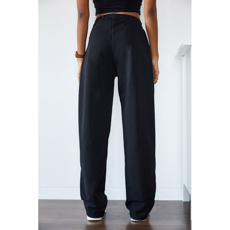 Fashion, accesorii si bijuterii - Femei - Imbracaminte femei - Pantaloni femei - Pantaloni trening femei Jumeon, 100% bumbac, negru, 215XHN1305 - L - Infinity.ro