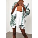Fashion, accesorii si bijuterii - Femei - Imbracaminte femei - Camasi si bluze femei - Kimono Jumeon, 100% vâscoză, alb și verde, 215XHN1283 - M - Infinity.ro