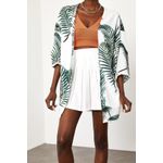Fashion, accesorii si bijuterii - Femei - Imbracaminte femei - Camasi si bluze femei - Kimono Jumeon, 100% vâscoză, alb și verde, 215XHN1283 - M - Infinity.ro