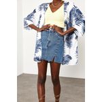 Fashion, accesorii si bijuterii - Femei - Imbracaminte femei - Camasi si bluze femei - Kimono Jumeon, 100% vâscoză, alb și albastru, 215XHN1282 - S - Infinity.ro