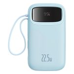 Laptop, Telefoane si Tablete - Telefoane mobile si accesorii - Accesorii Telefoane - Baterii externe - Acumulator extern Baseus Qpow2 Dual-Cablu Digital Display Fast Charge 10000mAh 22.5W Albastru + Cablu USB-C 0.3m - Infinity.ro