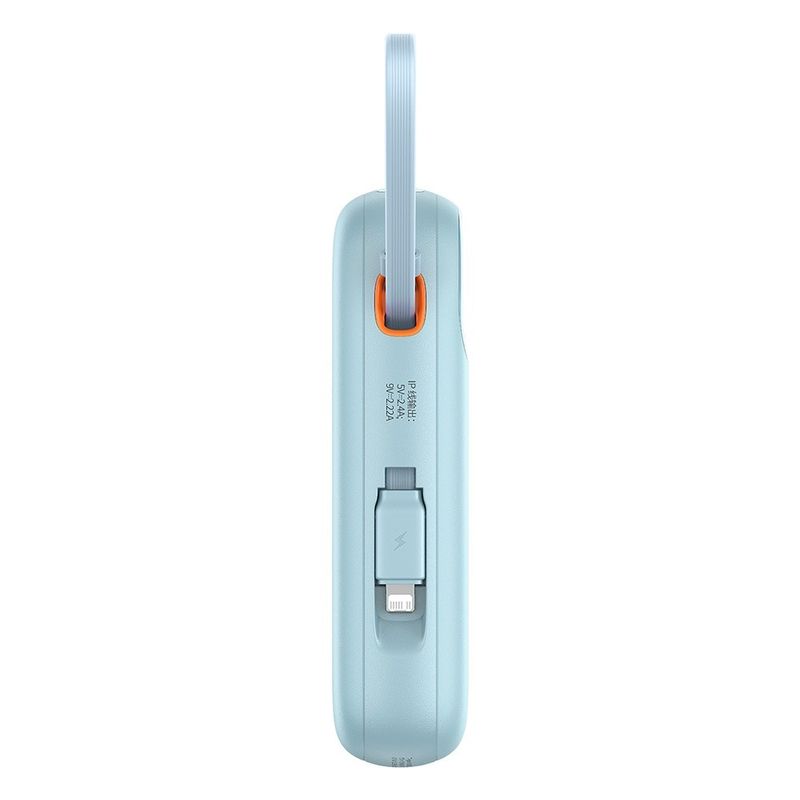 Laptop, Telefoane si Tablete - Telefoane mobile si accesorii - Accesorii Telefoane - Baterii externe - Acumulator extern Baseus Qpow2 Dual-Cablu Digital Display Fast Charge 10000mAh 22.5W Albastru + Cablu USB-C 0.3m - Infinity.ro