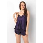Fashion, accesorii si bijuterii - Femei - Lenjerie si pijamale femei - Pijamale femei - Set pijama femei Jumeon, 100% poliester, închis mov, 997MRE1478 - S-M - Infinity.ro
