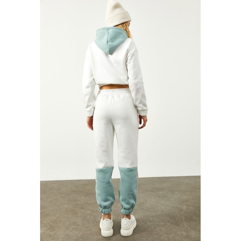 Fashion, accesorii si bijuterii - Femei - Imbracaminte femei - Costume si compleuri femei - Set pantaloni trening femei Jumeon, 70% bumbac și 30% poliester, alb, 215XHN1520 - 40 - Infinity.ro