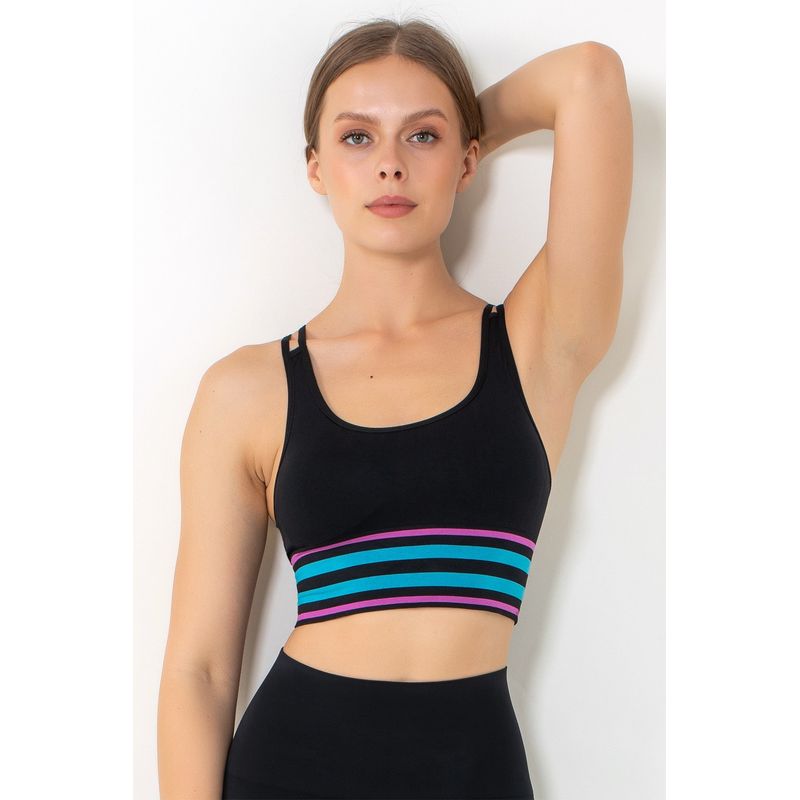 Fashion, accesorii si bijuterii - Femei - Lenjerie si pijamale femei - Lenjerie intima femei - Sutien sport Jumeon, 10% elastan, negru, 997MRE1645 - L-XL - Infinity.ro