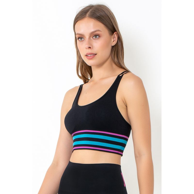Fashion, accesorii si bijuterii - Femei - Lenjerie si pijamale femei - Lenjerie intima femei - Sutien sport Jumeon, 10% elastan, negru, 997MRE1645 - L-XL - Infinity.ro