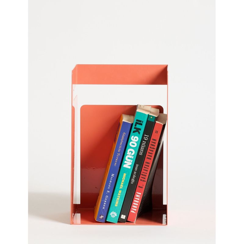 Carti si Birotica - Birotica - Accesorii de birou - Suporturi accesorii birou - Suport cărți Hanah Home, metal, 18 x 15.5 x 19 cm, somon, 438CTF1306 - Infinity.ro