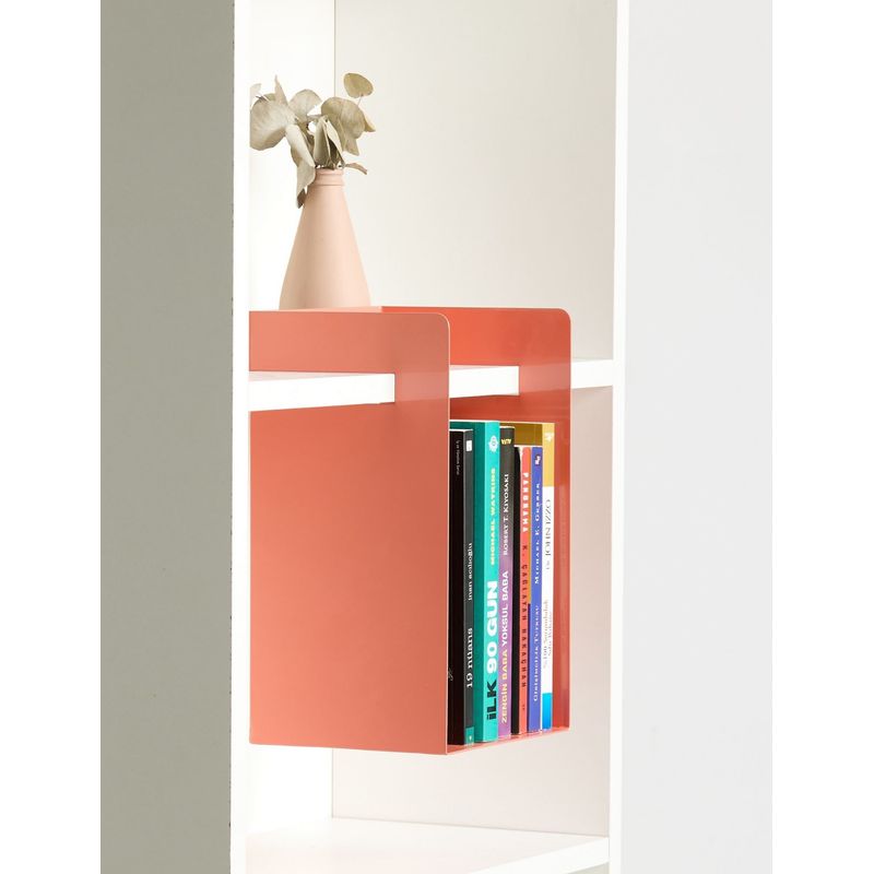 Carti si Birotica - Birotica - Accesorii de birou - Suporturi accesorii birou - Suport cărți Hanah Home, metal, 18 x 15.5 x 19 cm, somon, 438CTF1306 - Infinity.ro